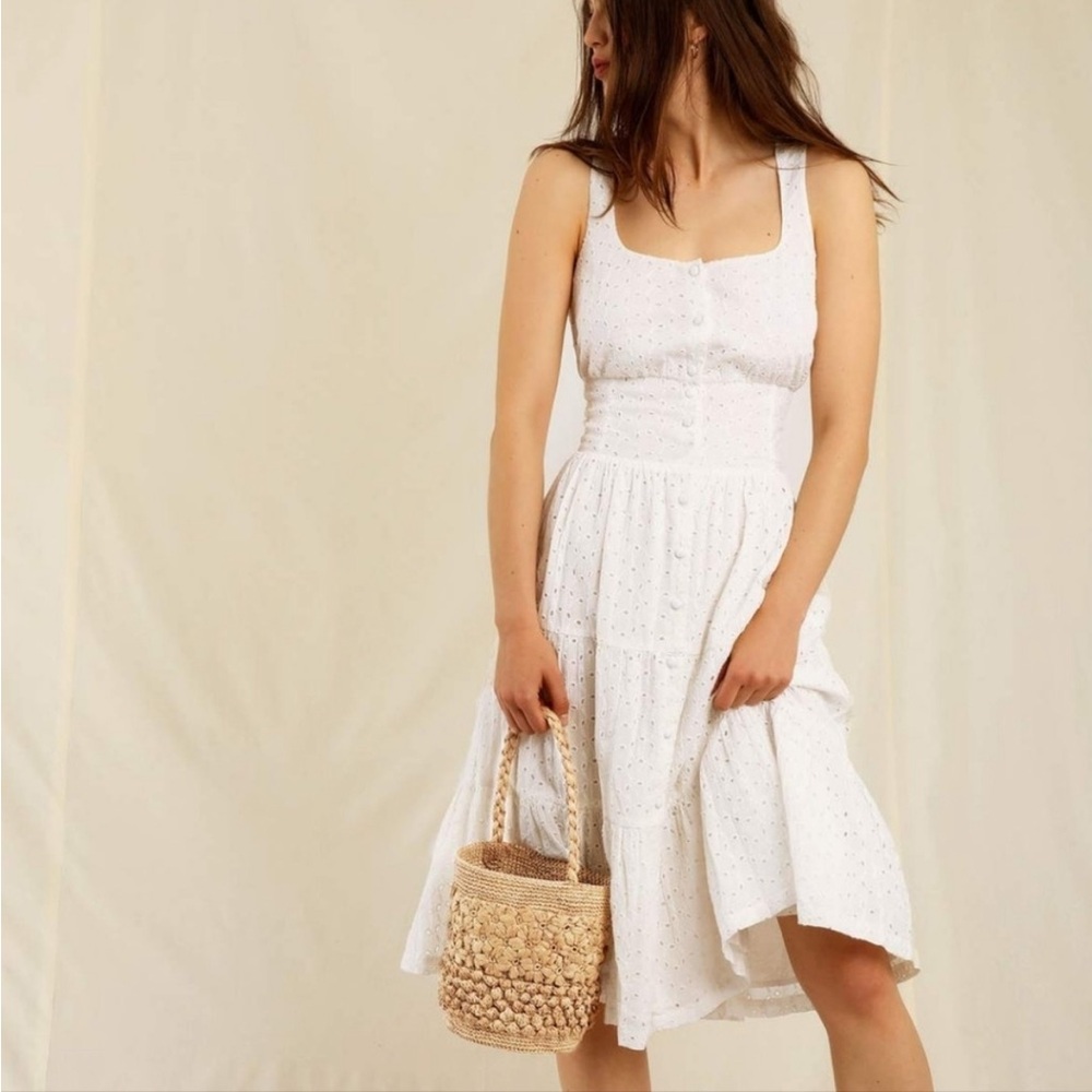 Rouje Allegra White Eyelet Dress